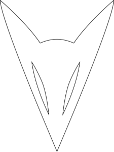 Black outline fox head logo